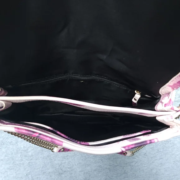 Kate Spade Emerson Place Roses Lenia Leather Shoulder Bag In Plum Dawn - Picture 9 of 13